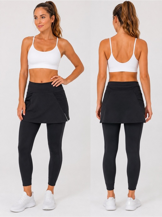 Athleta Pants - Athleta Black Skort Leggings Women’s Large Athletic Running Yoga Activewear